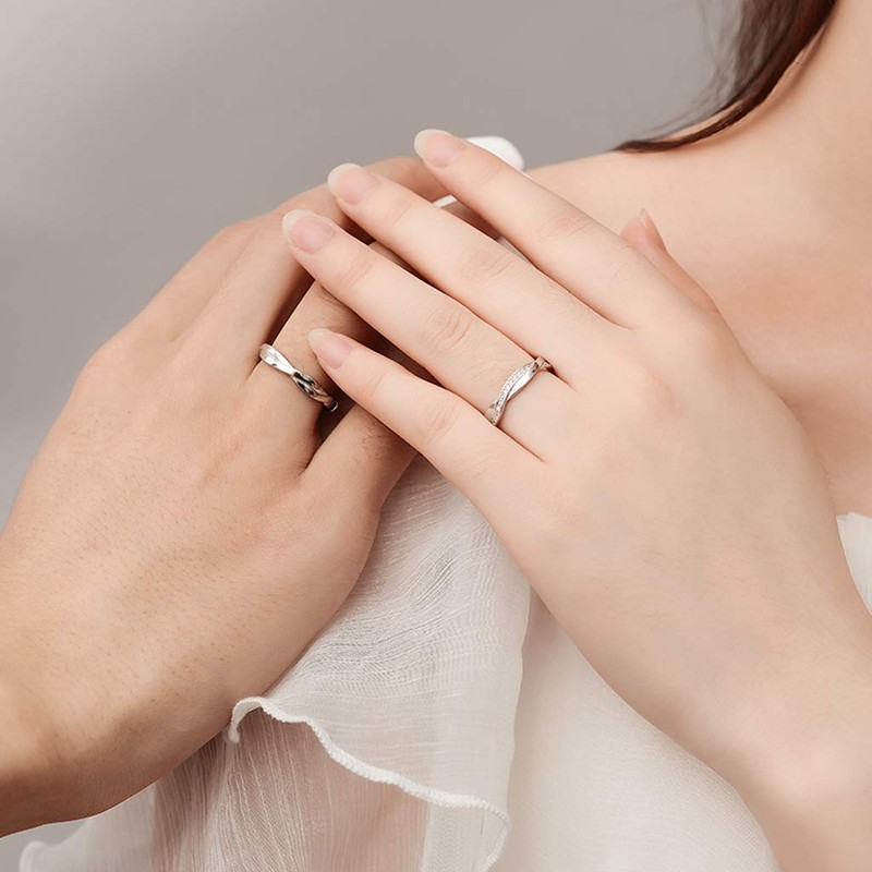 GULICX Women 925 Sterling Silver Ring Cross Love Knot Cubic