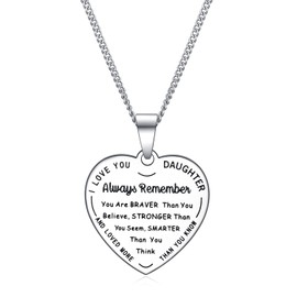 Rnivida I Love You Daughter Pendant Necklace Jewelry, Inspirational Necklace Christmas Birthday Gifts for Daughter