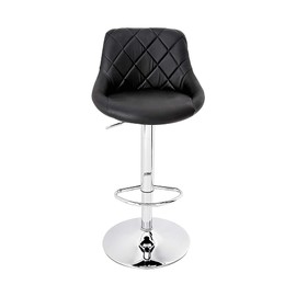 CangLong Swivel Adjustable Counter Height Bar Stools Set of 1 PU Leather Bar Counter Stools with Back Modern Barstools Lift Stools for Kitchen Counter Chairs,Black