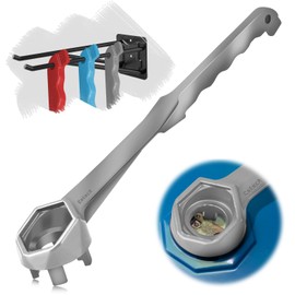 CoLuck Bung Wrench, 3-in-1 Drum Wrench Upgraded, Aluminum Barrel Opener Tool for Opening 10 15 20 30 55 Gallon Drum, Fits 2" and 3/4" Bung Cap Silver