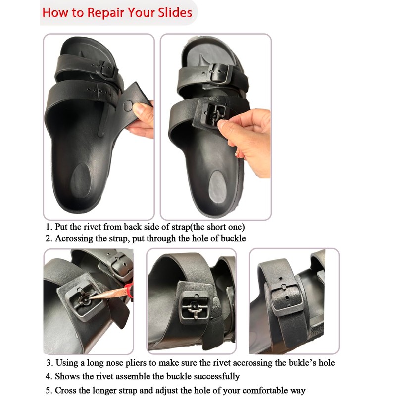 Lopau Replacement Buckle for Arizona Essentials Slide-On Sandal, Double Strap
