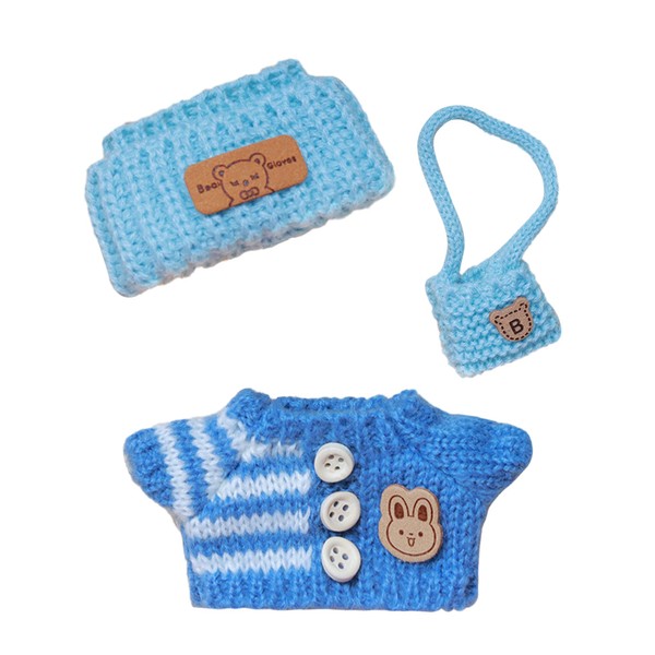 FancyFir 17cm Doll Clothes (No Doll), 3 Piece Knitted Outfit