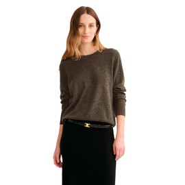 Women's Original Cashmere Crewneck Sweater (US, Alpha, Small, Regular, Regular, Olive)