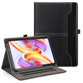 DLveer Universal Case for Blackview Tab90 WiFi 11 Inch/Blackview Tablet 10 Inch/Tab70 WiFi/Tab80/Tab30, Multi-View PU Leather Case for 10-11 Inch Tablet, Compatible with Teclast Tablet, Solid Black