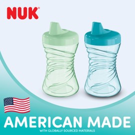 NUK Fun Grip Straw Cup, 3-Pack - Toddler Sippy Cup with Straw for Easy Drinking, Suitable for Ages 8 Months and Up