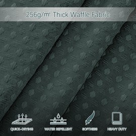 Long Stormy Weather Fabric Shower Curtain - Waffle Textured Tall Heavy Duty Cloth Shower Curtains for Bathroom, 256GSM Large Hotel Spa Luxury Bath Curtain Set with 12 Hooks(72Wx78H, Stormy Weather)