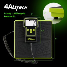 220LBS Electronic Refrigerant Charging Weight Scale High Precision Large Screen Backlit Display Digital Freon Scale for HVAC AC Refrigerant Recovery Tank Recharging with Case Heavy Duty Small Business