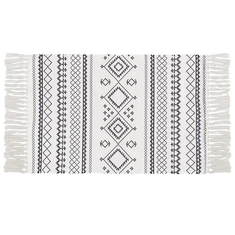 INKAROBOX Cotton Rugs with Tassel Woven Cotton Throw Rug Runner