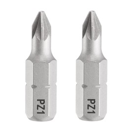 HARFINGTON 2pcs PZ1 Screwdriver Bit 1/4" Hex Shank 25mm/1" Length Magnetic Phillips Slotted S2 Steel Screw Driver Bit