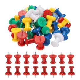 PATIKIL 40 Pcs Large Push Pins Thumb, Plastic Cork Tacks Steel Shank for Bulletin Wall, Map, Office Decoration(Transparent White, 1.72 x 0.98 Inch)