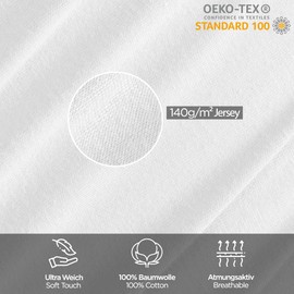 Livessa Pillowcase 65 x 65 cm (Set of 2), Concealed Zip on the Long Side, Pillow Case 65 x 65 cm, Made of 100% Jersey Cotton Fabric, Ultra Soft and Breathable, Oeko-Tex Certified