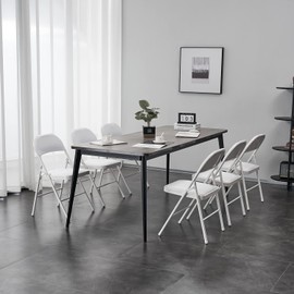 Simpli-Magic Folding Chairs with Padded Cushion and Back, Padded Folding Chairs (6 Pack) for Home and Office, Indoor and Outdoor Events, White