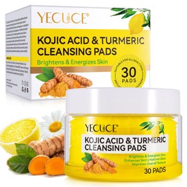 Turmeric Kojic Acid Cleansing Pads - Exfoliating Facial - Radiance & Glow Organic Skin Care - 30 Pcs