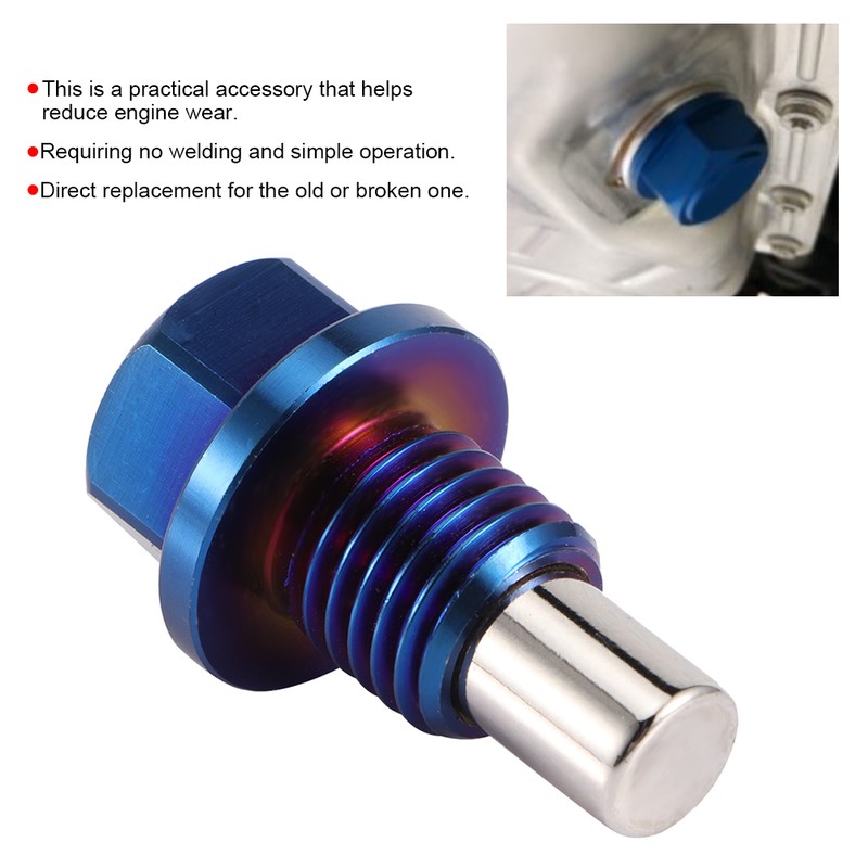Aluminum Alloy Magnetic Oil Pan Sump Return Drain Plug Bung