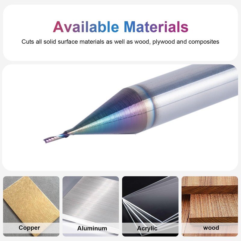 SpeTool Single Flute Spiral Router Bit 1/4 Inch Shank 1/32