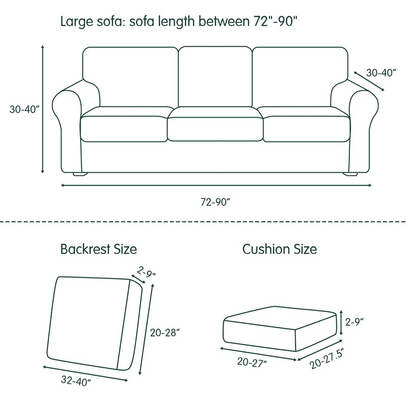 CHUN YI 7 Piece Couch Covers Sofa Covers Washable, Stretch