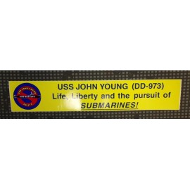 Original Vintage US Navy USS John Young DD-973 Bumper Sticker