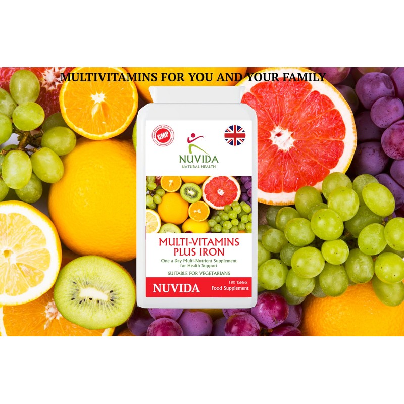 Nuvida Multivitamin Tablets with Iron - High Strength Multivitamins for