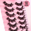 Wiapy Wet Manga Lashes (7 Pairs), D Curl Faux Lash