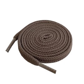 あしなか Firm Ishime-Ori Sneaker Shoelaces -Durable, Elastic, Flat Laces in 100% Cotton & Polyester, Simple & Adjustable Design (Brown, 47.2")