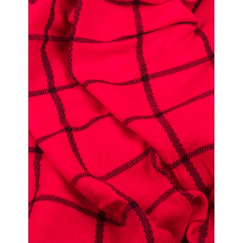 iB-iP Women's Checked Warm Large Oversized Scarf, red