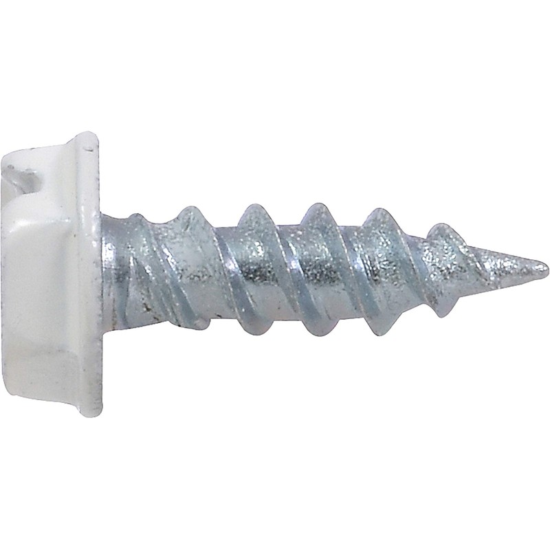 HILLMAN 35263 White Painted Hex Washer-Head Self-Piercing Screws (#7 x