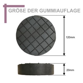 120 x 20 mm Rubber Pad with Waffle Surface for Trolley Jack and Lifting Platforms