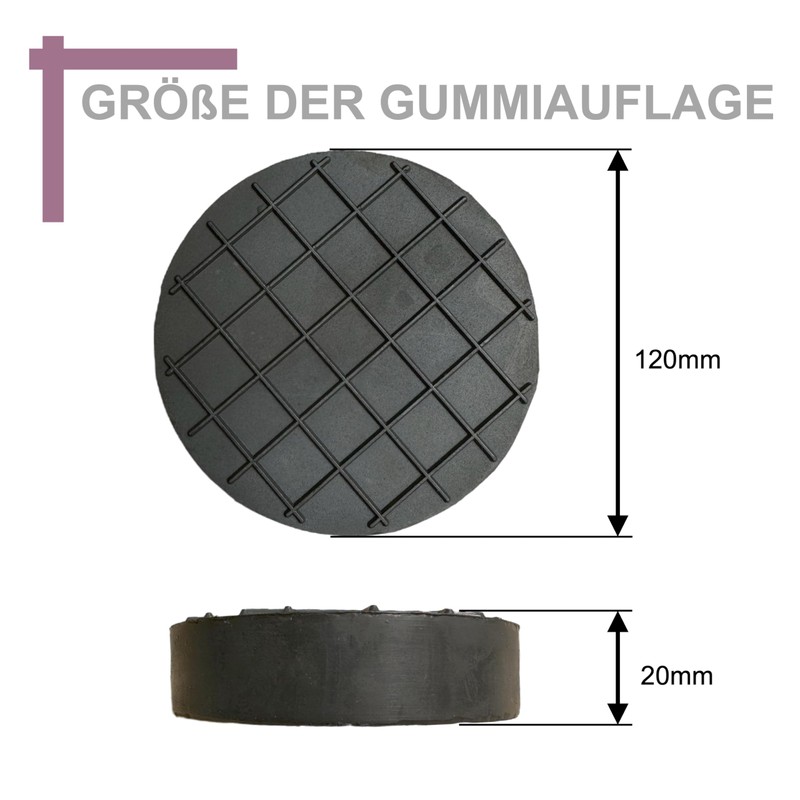 120 x 20 mm Rubber Pad with Waffle Surface for