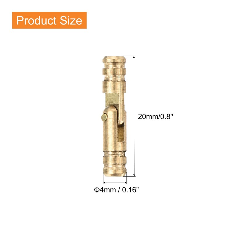 sourcing map 18Pcs Invisible Brass Barrel Hinge, 20x4mm Concealed Hinges,