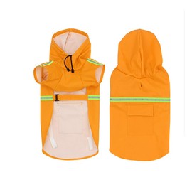 IGYYO Pet Dog Raincoat Waterproof Reflective Lightweight with Adjustable Hood for Small Medium Large Dogs (Orange,4XL)