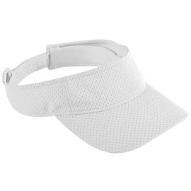 Augusta Sportswear Men's Adjustable Hook and Loop Closure Visor, White, One Size