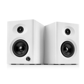 3" Bookshelf Speakers with Detailed Mellow Treble & Deep Bass, 60W Max Output, Compact HiFi Audio for Home Office, PC, or Laptop - White Pair
