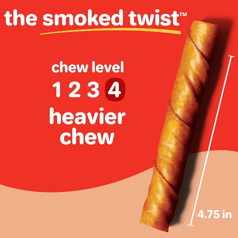 Hartz Oinkies Smoked Twists with Naturally Smoked Pork Rawhide-Free Dog