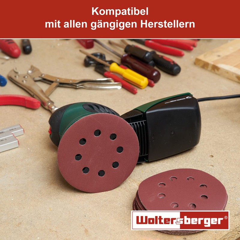 Woltersberger Sanding Disc, 150 mm, Gold, Green, Red