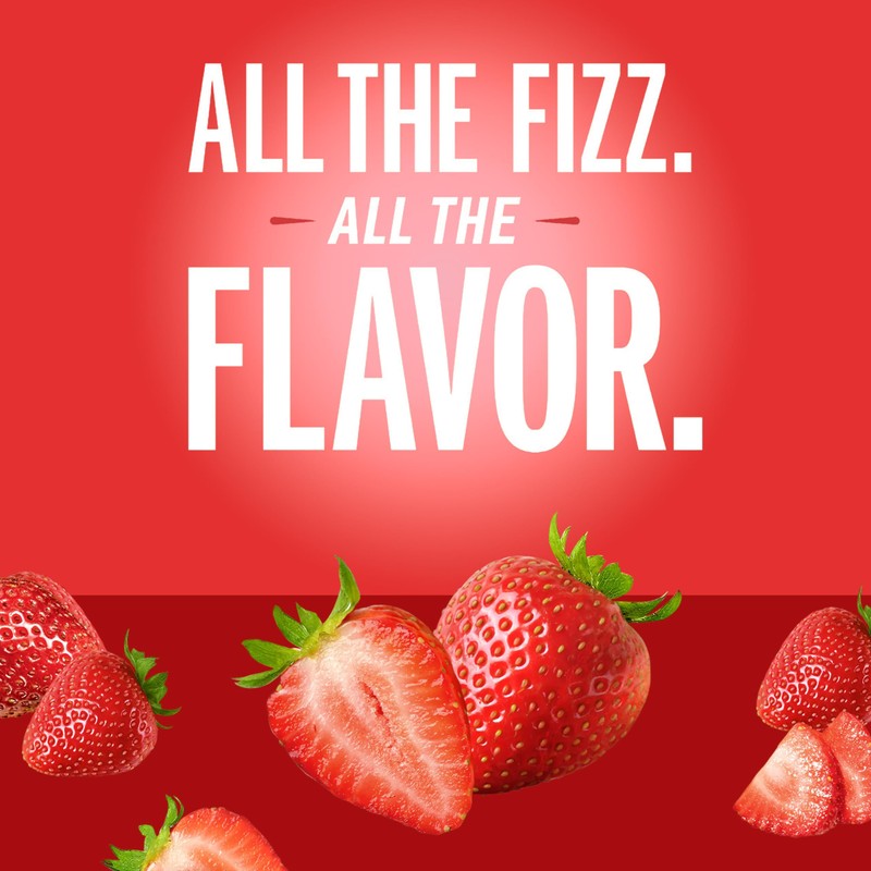 IZZE Sparkling Water Juice Beverage Blend, Strawberry, No Sugar Added,
