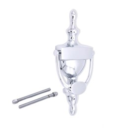 Infinity Decor 6" or 8" Polished Chrome Victorian Urn Style Traditional Solid Brass UPVC Wooden Front Door Knocker - for Interior & Exterior Doors (8" inches (200mm))