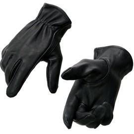 Milwaukee Leather MG7595 Men's Black Deerskin Unlined Motorcycle Hand Gloves W/Sinch Wrist Closure - X-Large