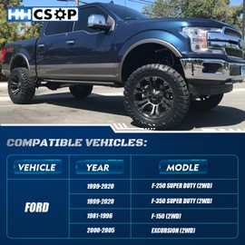 HHCSOP 2" Front Leveling Lift Kits, Compatible with 1999-2020 Ford F250 F350 Super Duty/ 1981-1996 Ford F150/ 2000-2005 Ford Excursion, 2 inch Strut Spring Spacers with 3/4" Stud Extenders (2WD only)