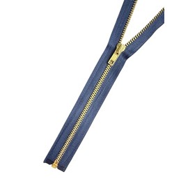 Metal Zip Gold Brass Zippers Separable 5 mm (Dark Blue, 100 cm)