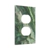 JDAKHD Decorative Outlet Covers Green Marble-Like Texture with Abstract Wavy