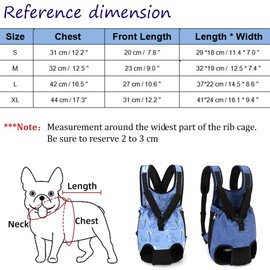 FUNAT Pet Chest Bag, Practical Foldable Dog Bag for Going Out, Cat Bag Canvas Mesh Bag, Pet Dog Travel Backpack for Hiking Bicycle