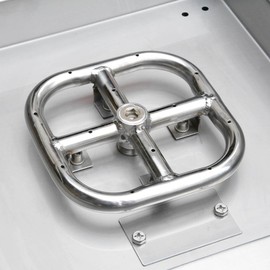 onlyfire Stainless Steel 12" Drop-in Square Fire Pit Pan, with 6" Square Fire Burner