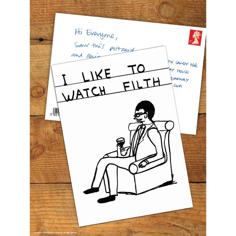 Funny Rude Humorous 'David Shrigley Watch Filth' Postcard