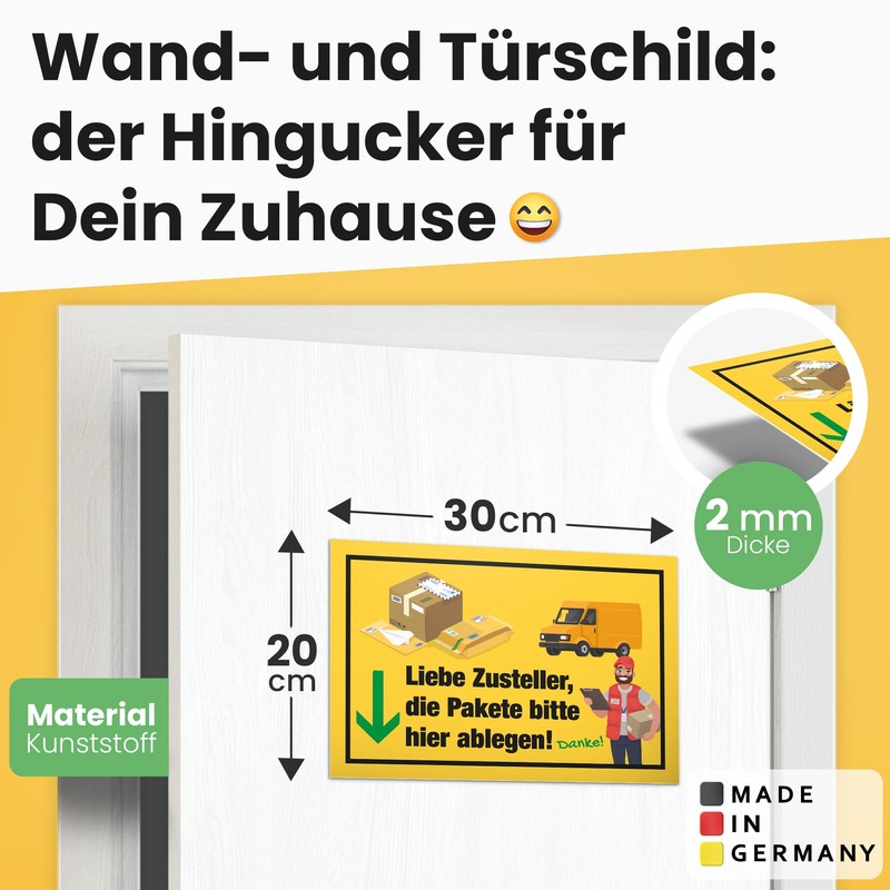 DankeDir! Pakete bitte hier abgen - Sign 30 x 20