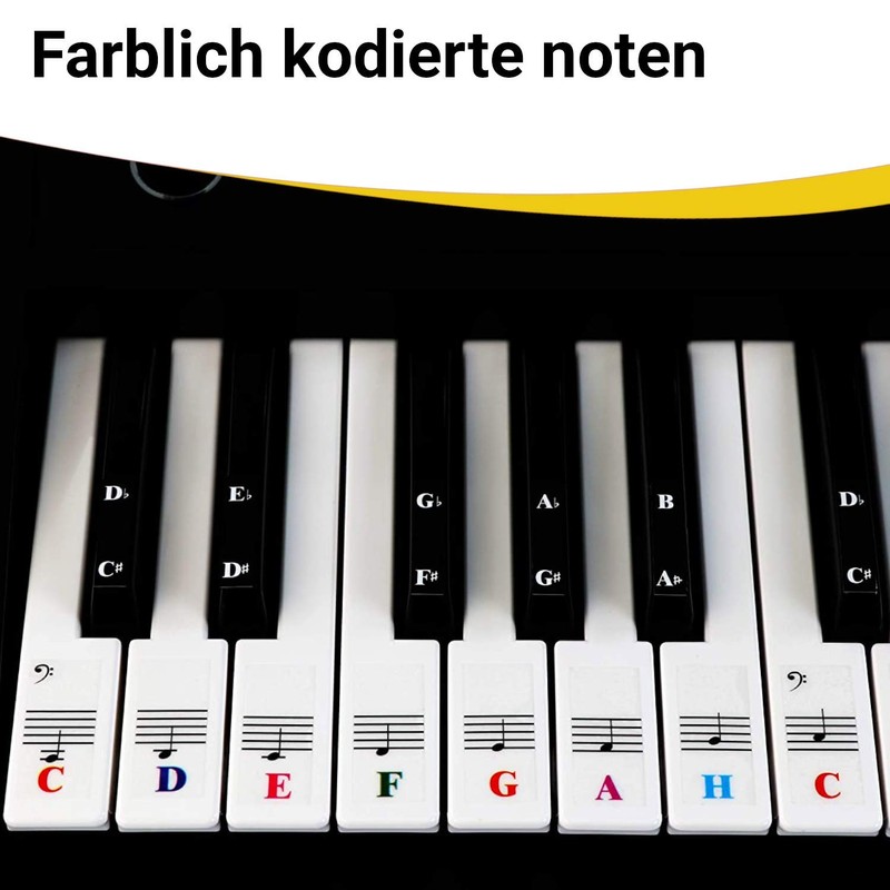 Piano Stickers for 61 Keys Keyboards Transparent and Removable