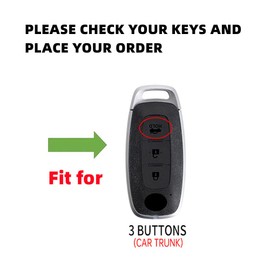 OTMIK Zinc Alloy Car Key Cover Cases fit for Nissan Ariya Altima Keychain Accessories with Fluorescent Buttons (3 Buttons Silver)
