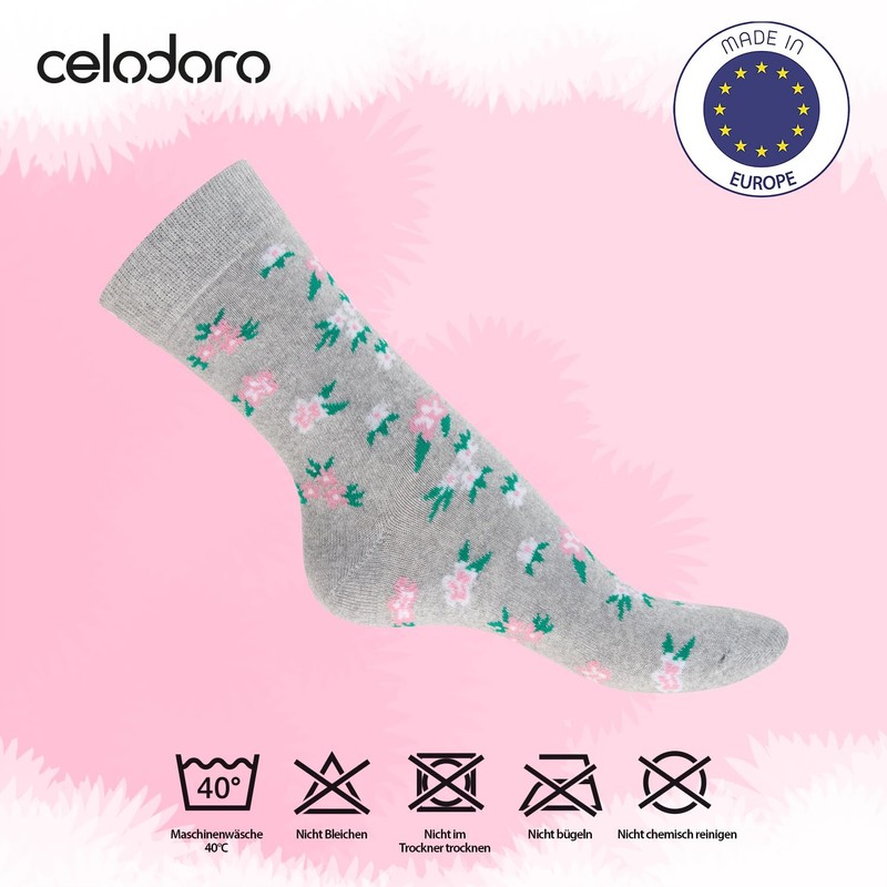Celodoro Women's Cute Eco-Friendly Socks, Motif Socks made from Regenerative