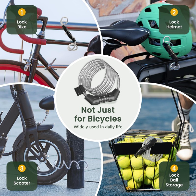 Titanker Bike Lock Cable, 4 Feet Bike Cable Lock Basic