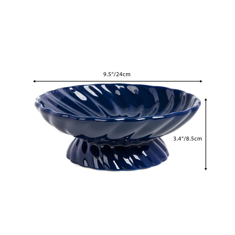 Nattol 9.5-Inch Ceramic Fruits Bowl, Decorative Serving Plate, Centerpiece Fruits