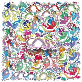 Dragon Stickers Pack of 50 Skateboard Graffiti Stickers Motorcycles Bicycle Snowboard Luggage Laptop Car Suitcase for Children and Teenagers Waterproof Vinyl Stickers